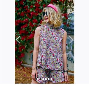 BURU Sleeveless Mod Top - Pink Liberty Floral